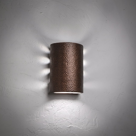 Luxury Lighting Hammerman 10.5in. High Ceramic Outdoor Wall Light, Antique Copper Finish HM410 ACop u/d-7